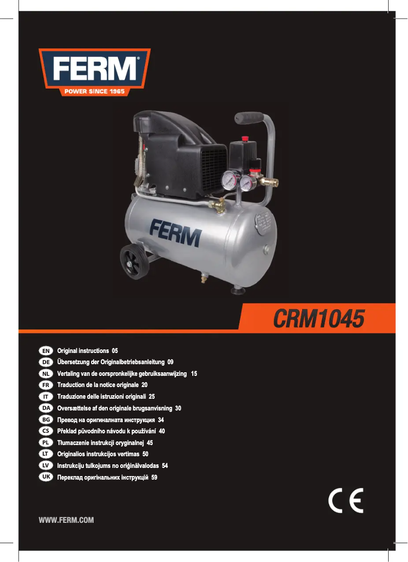 Page 1 de la notice Manuel utilisateur Ferm CRM1045