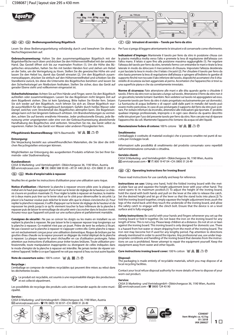 Image de la première page du manuel de l'appareil IAN 288827