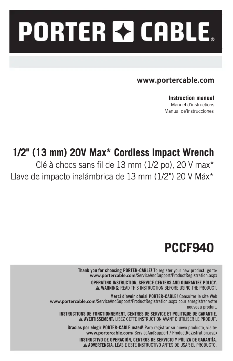 Image de la première page du manuel de l'appareil PCCF940