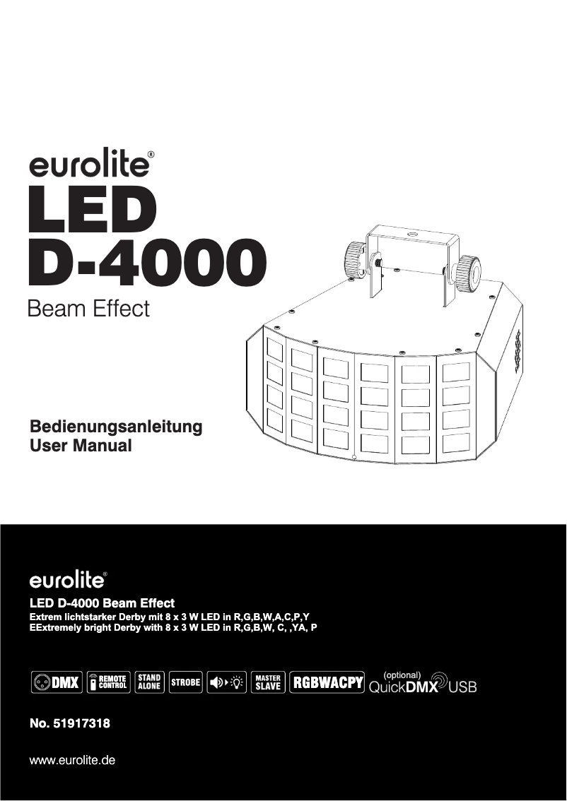 Page n°1 - Manuel utilisateur Eurolite LED D-4000