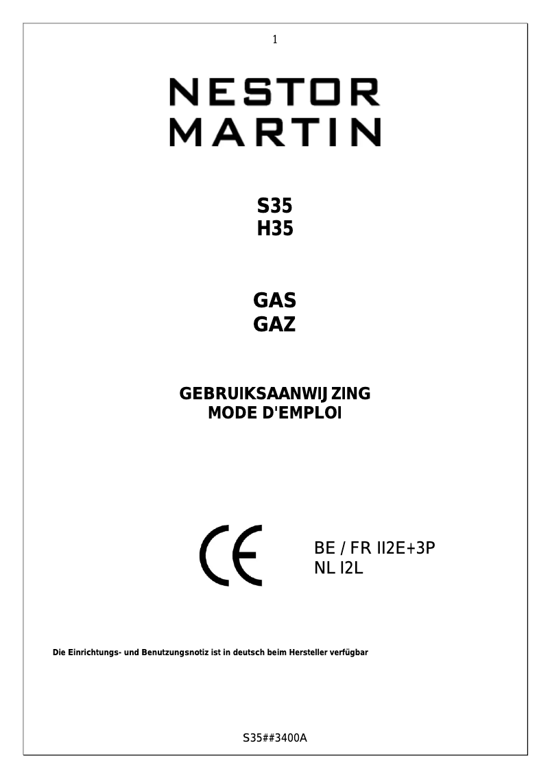 Image de la première page du manuel de l'appareil H35