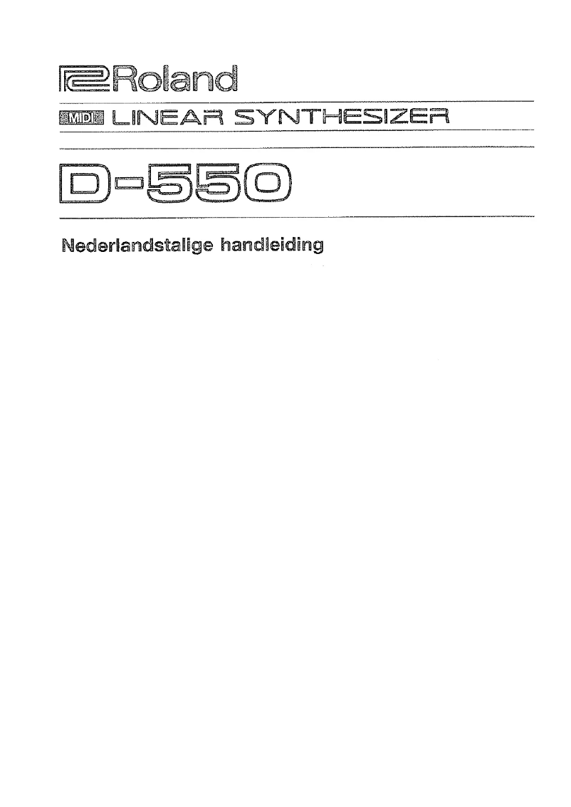 Page n°1 - Manuel utilisateur Roland D-550