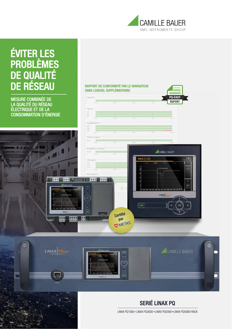 Page 1 de la notice Brochure Camille Bauer LINAX PQ5000-Rack