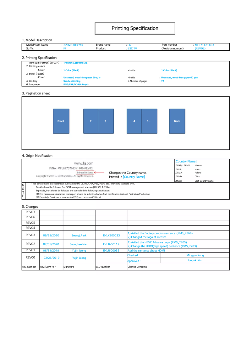 Página 1 del manual Manual de usuario LG 43LM6300PVB