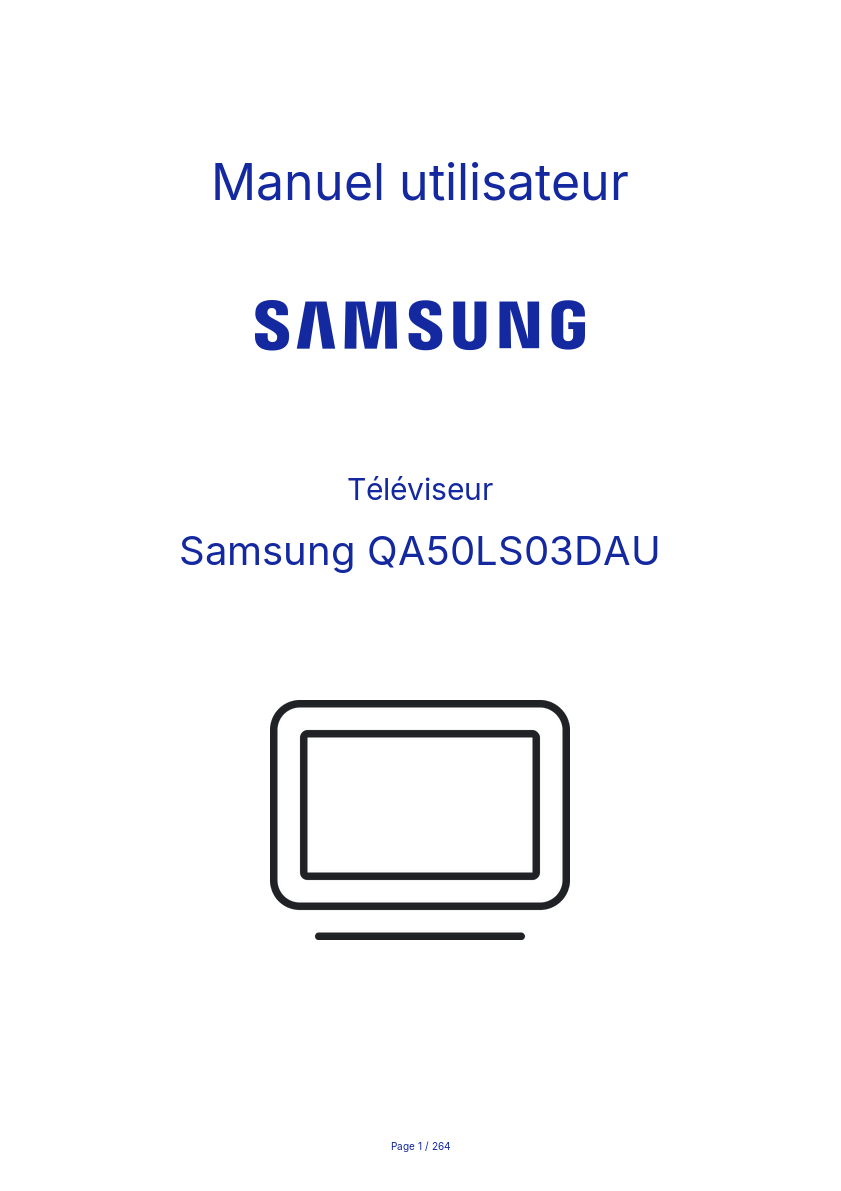 Page n°1 - Manuel utilisateur Samsung QA50LS03DAU