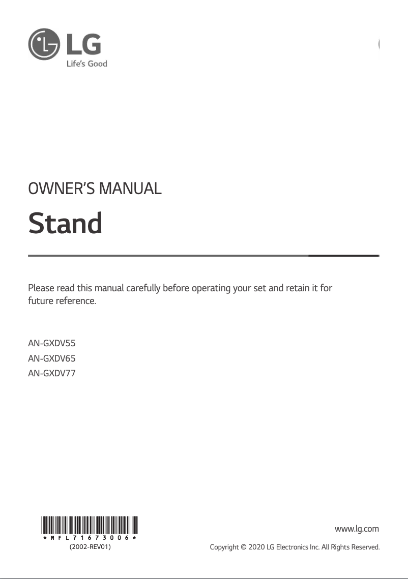 Page 1 of the manual User Manual LG AP-G1DV77