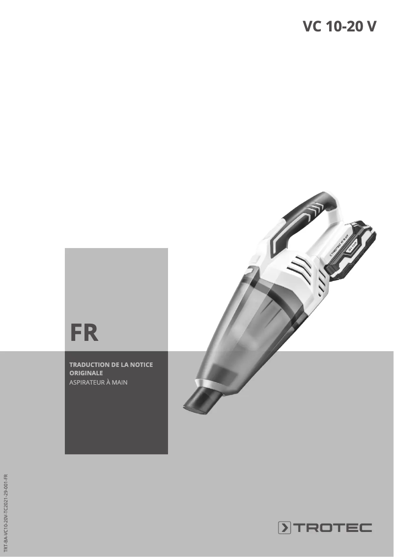 Image de la première page du manuel de l'appareil VC 10-20V