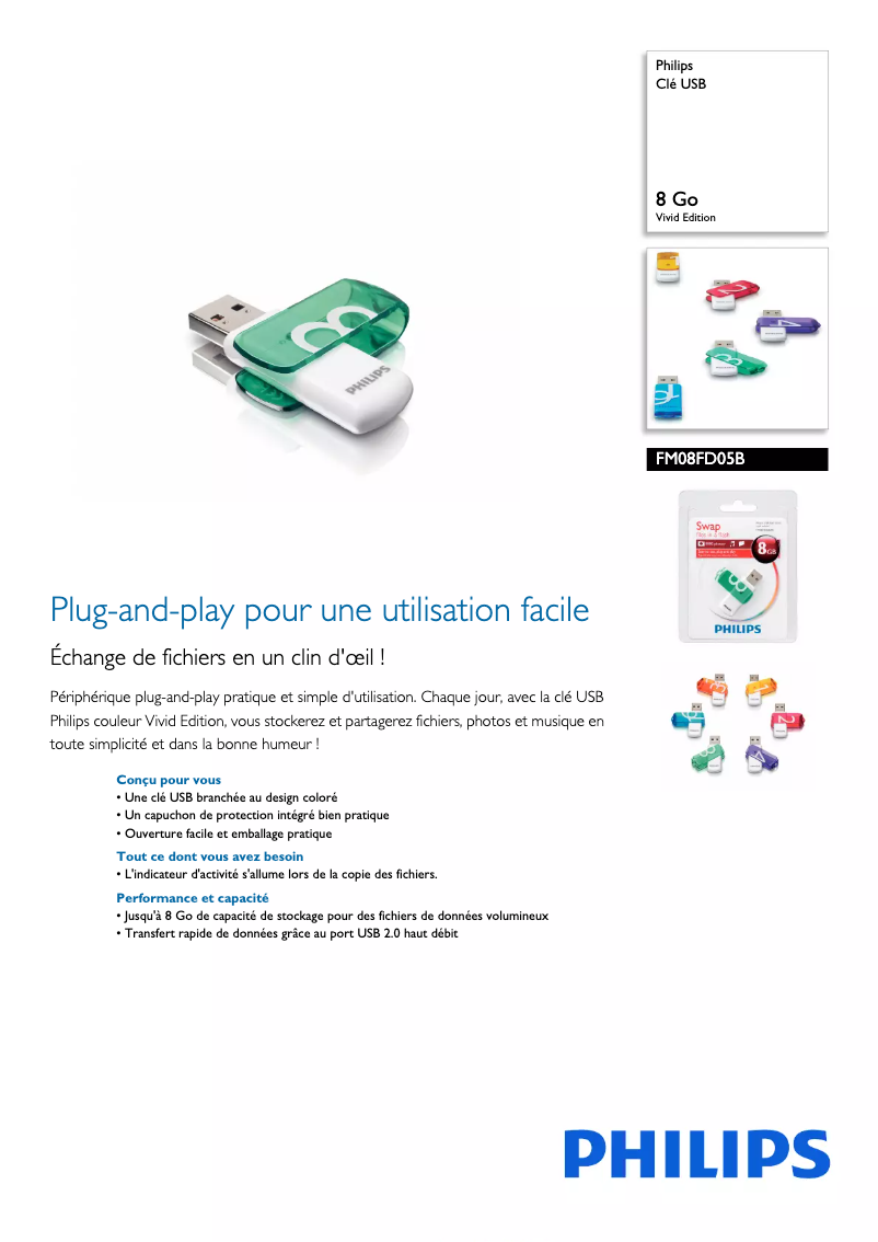Page n°1 - Fiche technique Philips FM08FD05B
