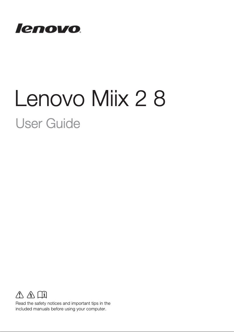 Página 1 del manual Manual de usuario Lenovo IdeaPad Miix 2