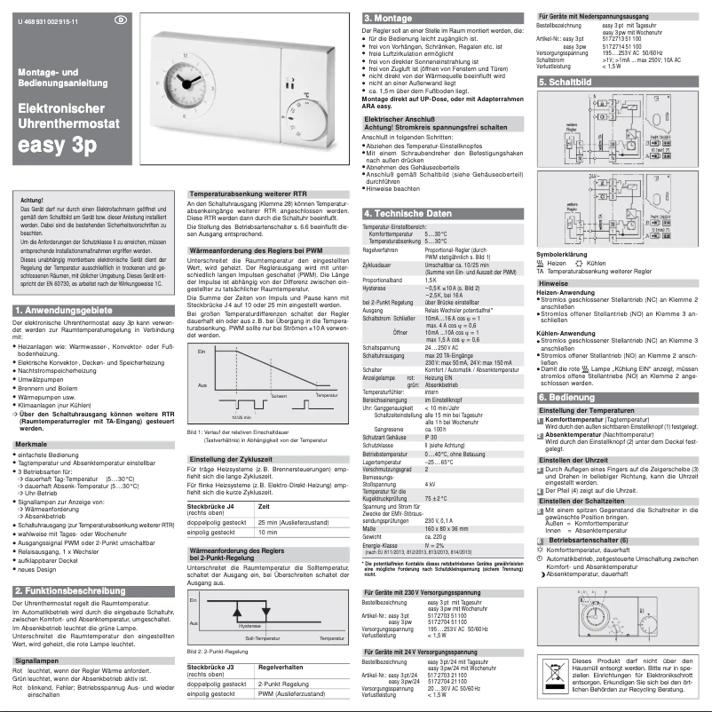 Page n°1 - Manuel utilisateur Eberle Easy 3PW
