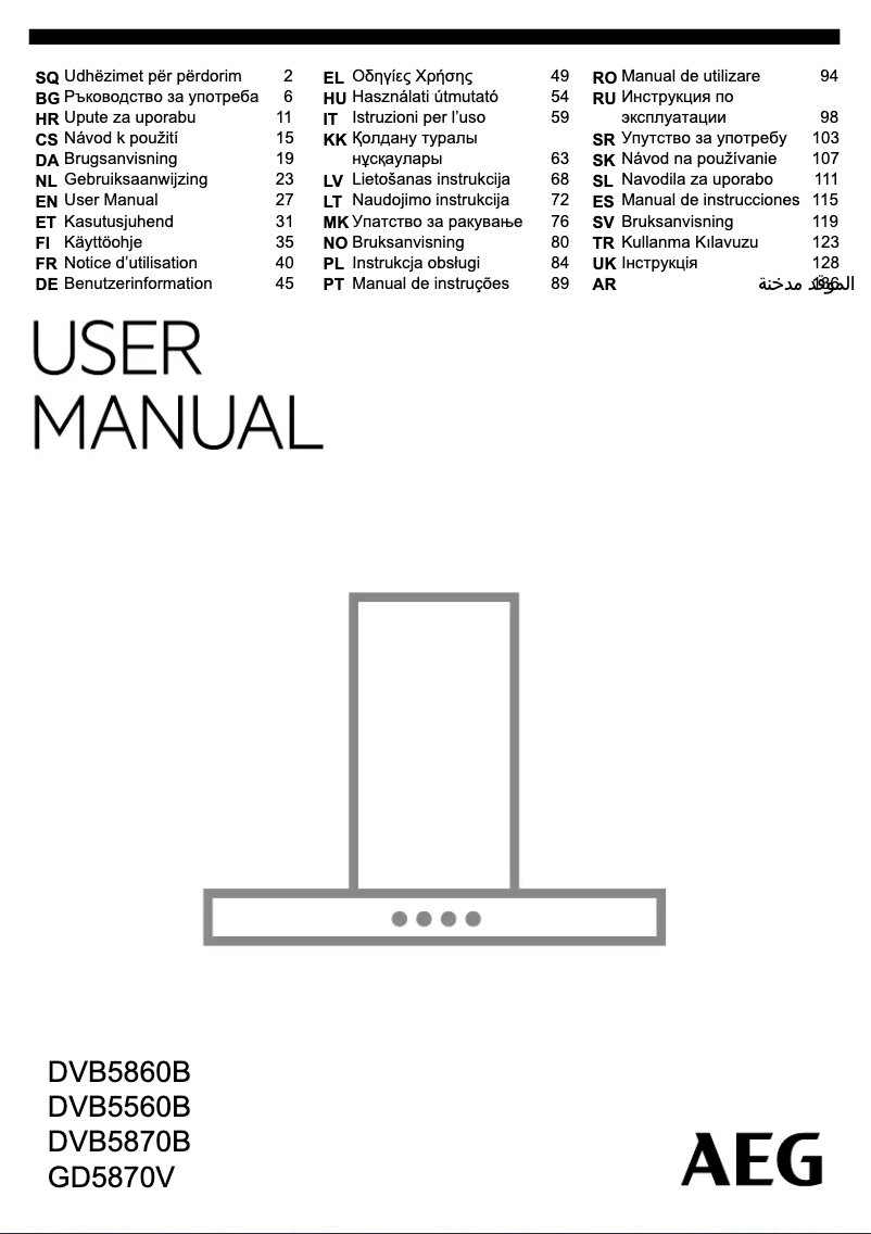 Page n°1 - Manuel utilisateur AEG DVB5870B