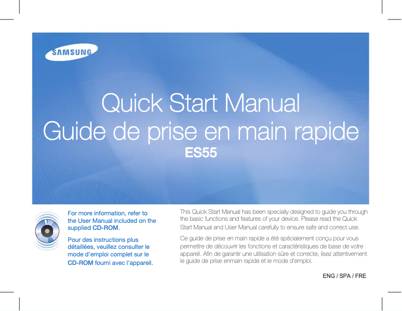 Page 1 de la notice Guide d'installation Samsung ES55