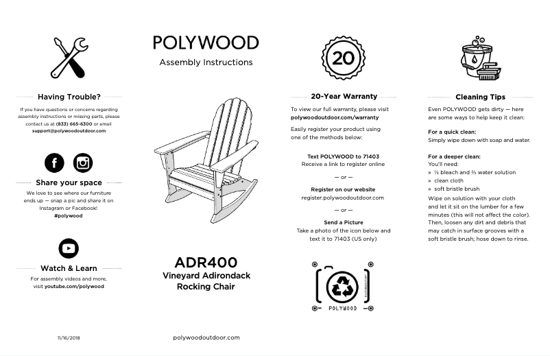 Page 1 of the manual User Manual POLYWOOD ADR400
