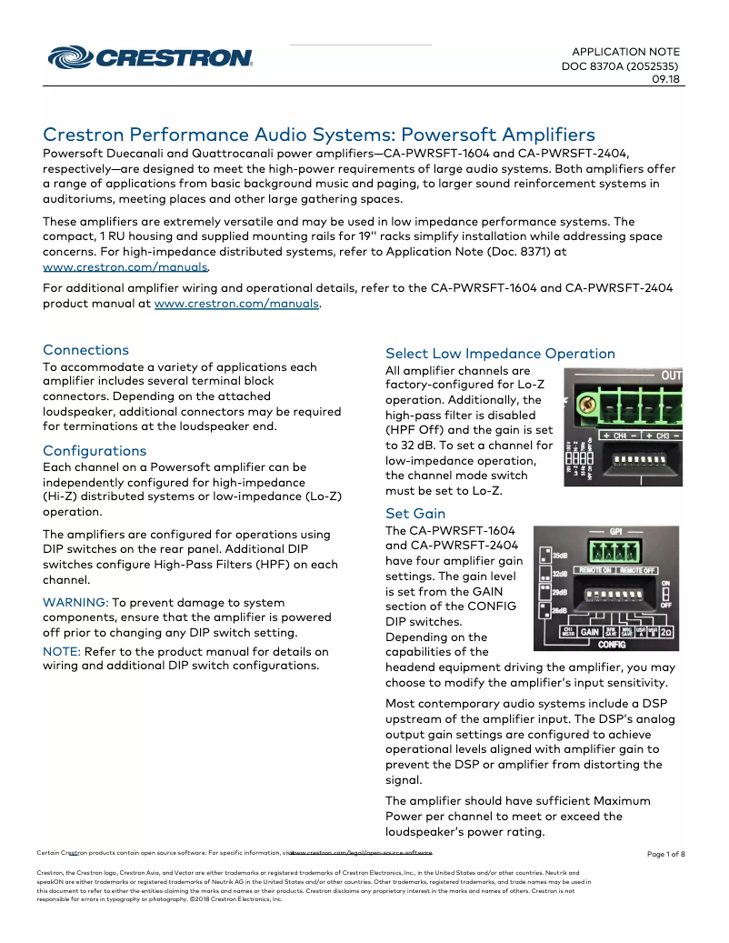 Page 1 de la notice Manuel utilisateur Crestron Vector CS1265