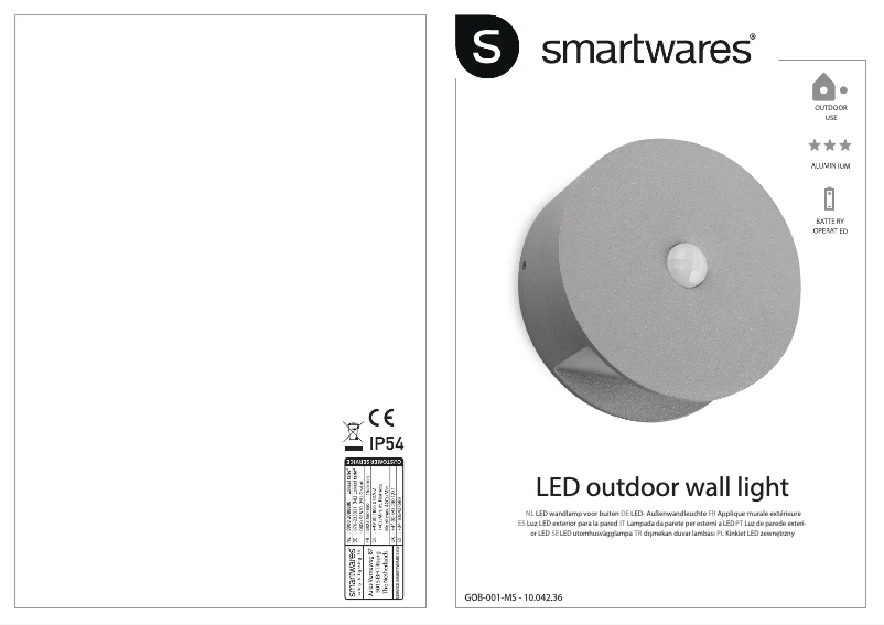 Page 1 de la notice Manuel utilisateur Smartwares 10.042.36