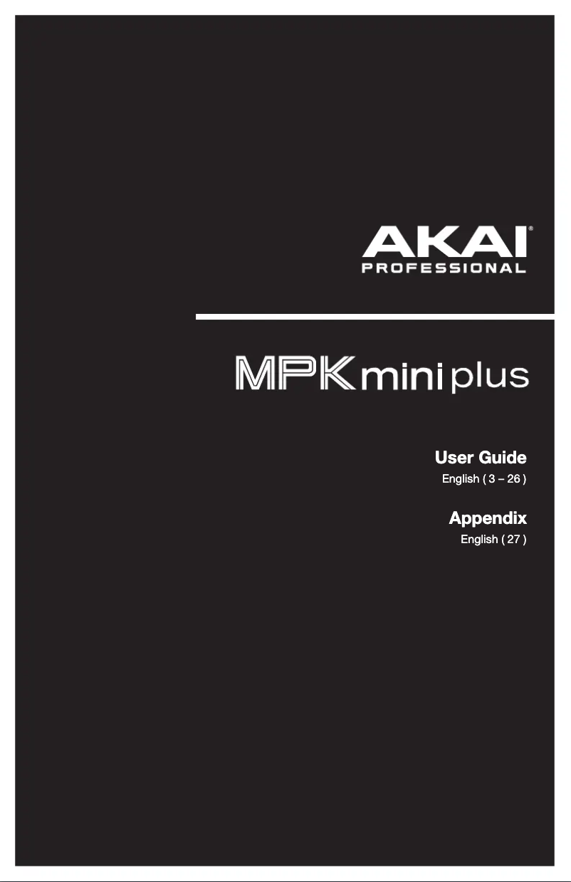 Page 1 de la notice Manuel utilisateur AKAI MPK Mini Plus