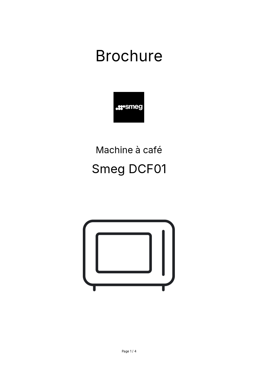 Page n°1 - Brochure Smeg DCF01