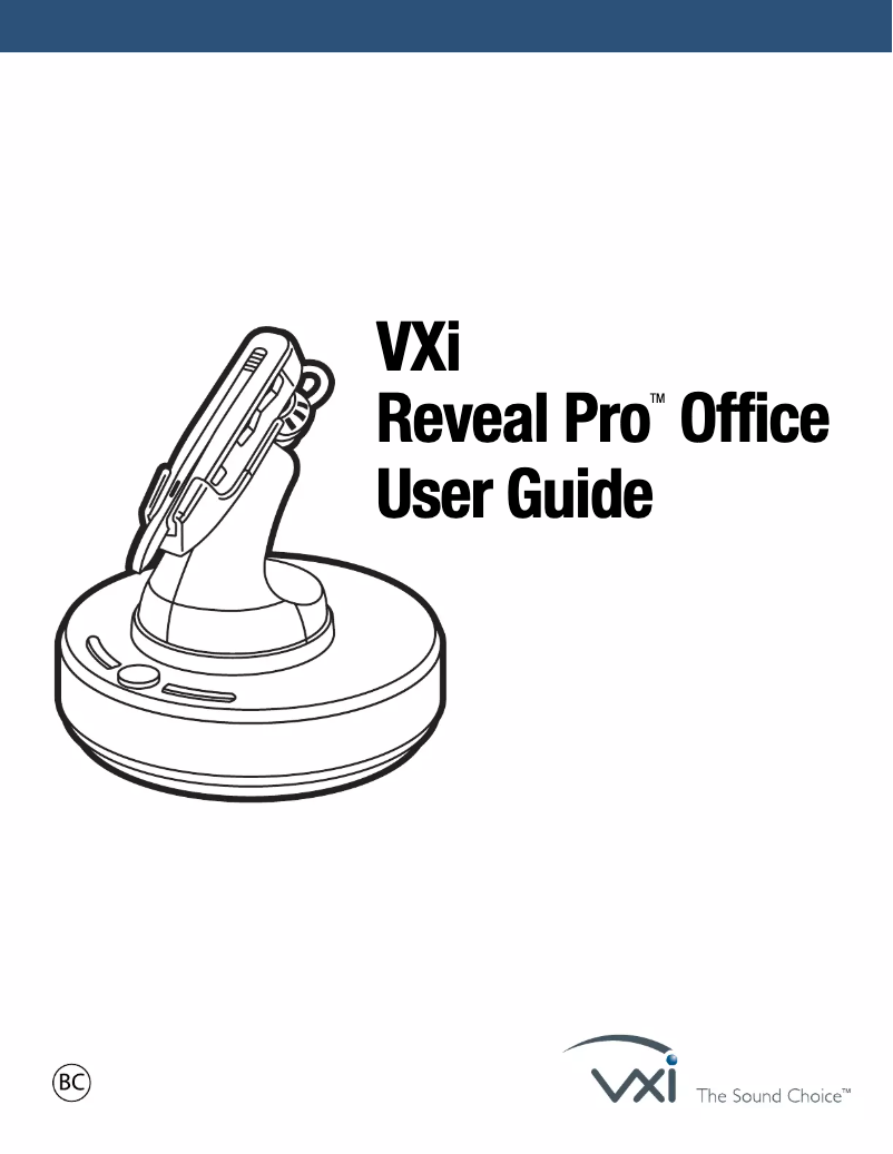 Image de la première page du manuel de l'appareil VXi Reveal Pro Office