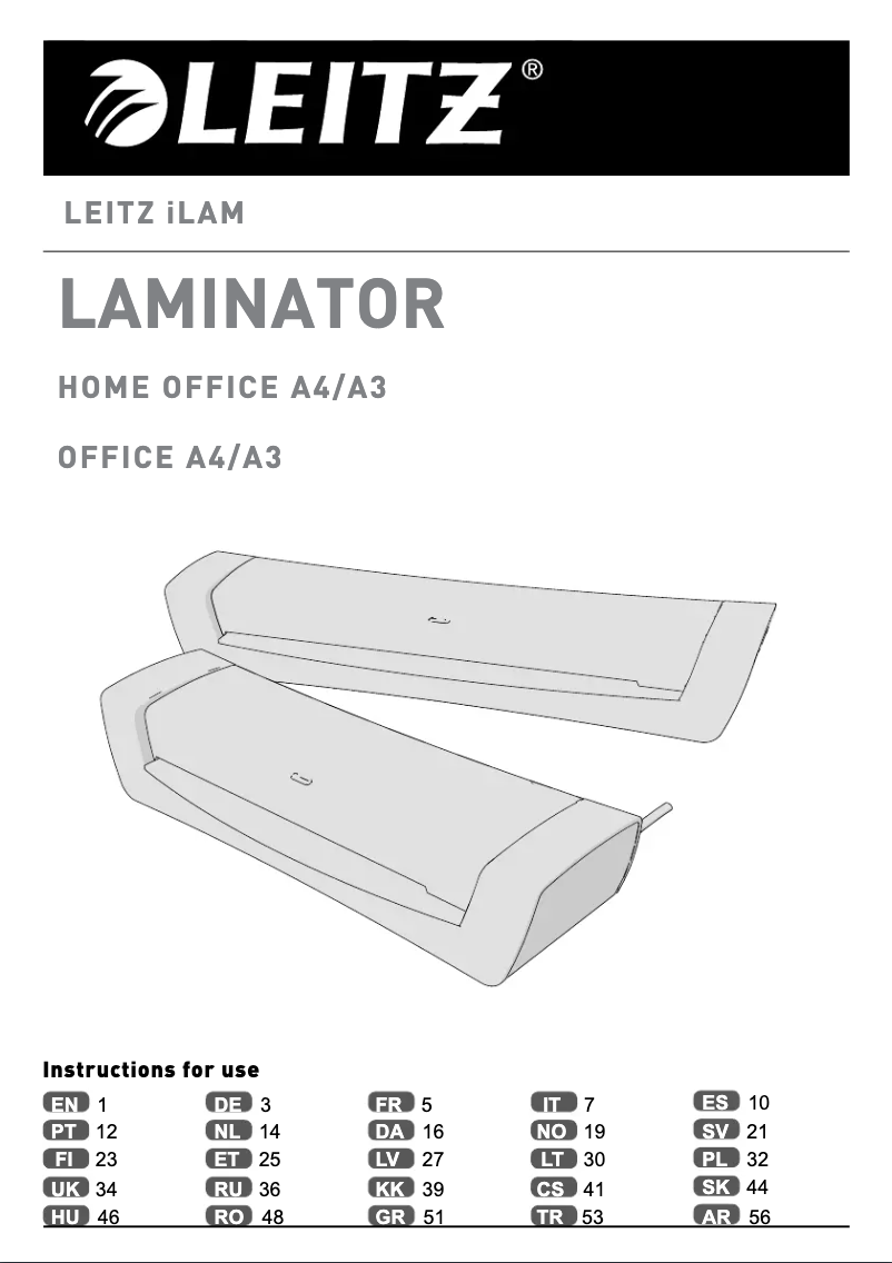 Page n°1 - Manuel utilisateur Leitz iLAM Home Office A4