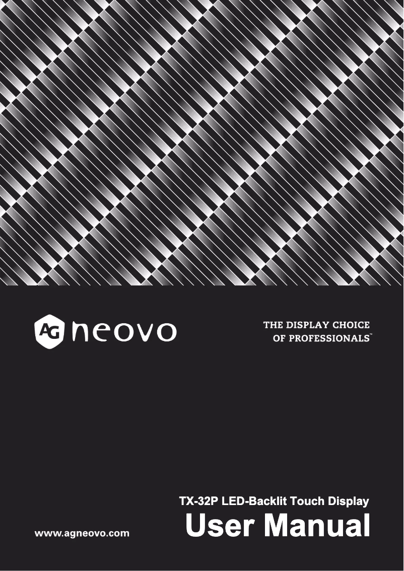 Page 1 de la notice Manuel utilisateur AG Neovo TX-32