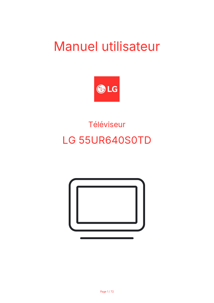 Page n°1 - Manuel utilisateur LG 55UR640S0TD