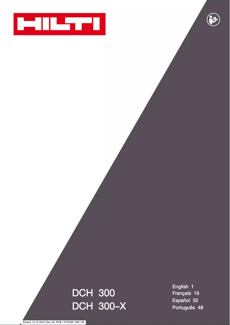 Página 1 del manual Manual de usuario Hilti DCH 300-X