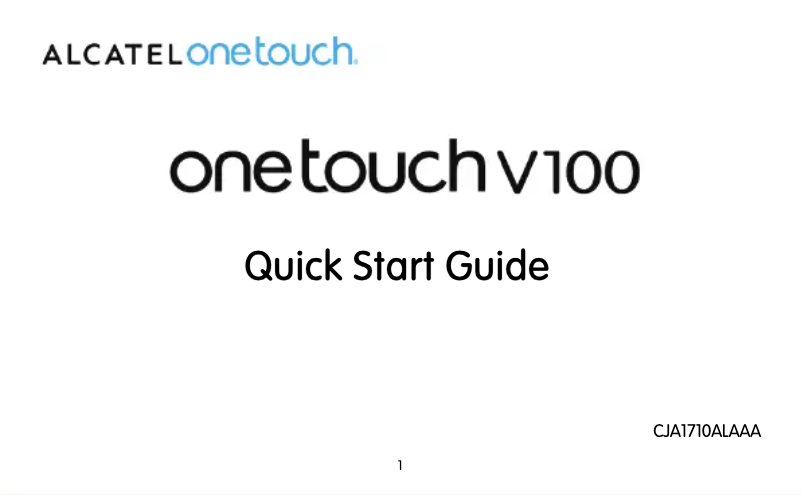 Image de la première page du manuel de l'appareil OneTouch V100