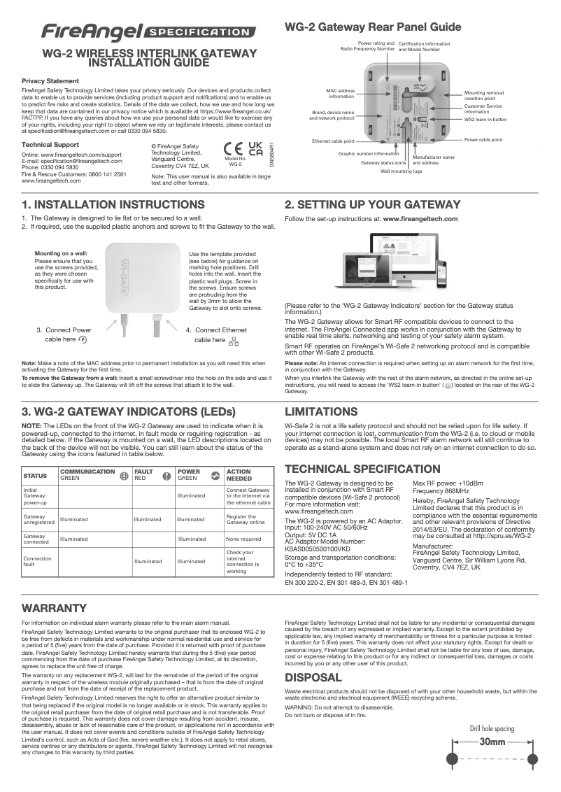 Image de la première page du manuel de l'appareil WG-2