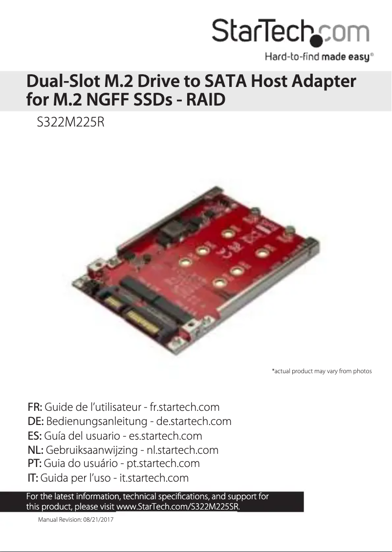 Imagen de la primera página del manual del dispositivo S322M225R