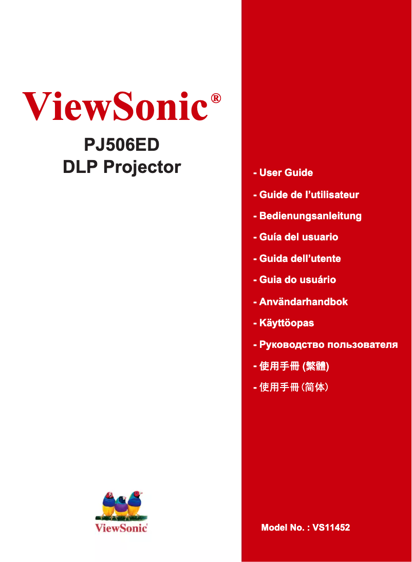 Page 1 de la notice Manuel utilisateur Viewsonic PJ506ED