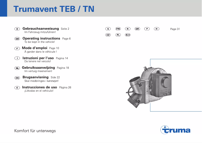 Page n°1 - Manuel utilisateur Trumatic Trumavent TEB