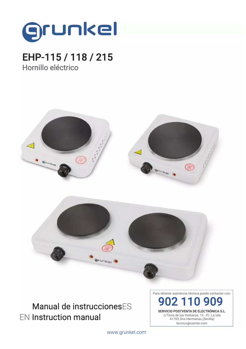 Page 1 de la notice Manuel utilisateur Grunkel EHP-115