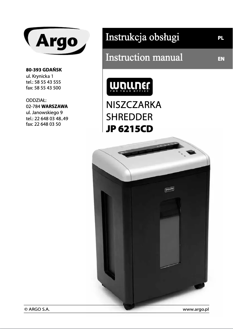 Page 1 of the manual User Manual Wallner JP 6215CD