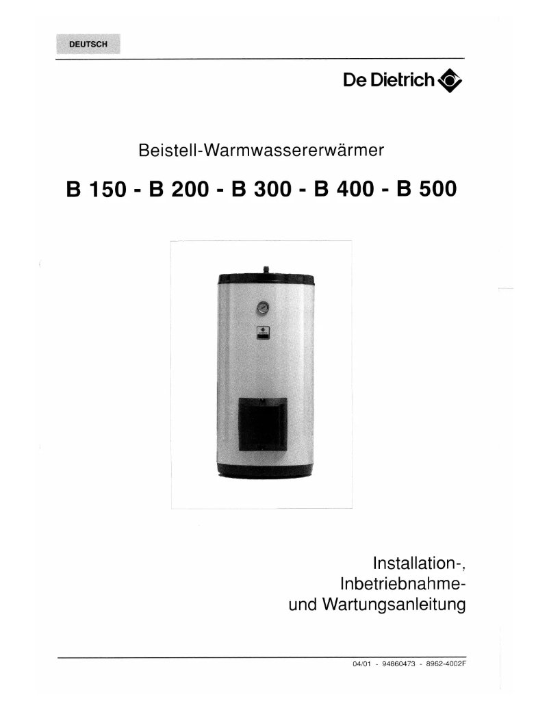 Image de la première page du manuel de l'appareil B 500