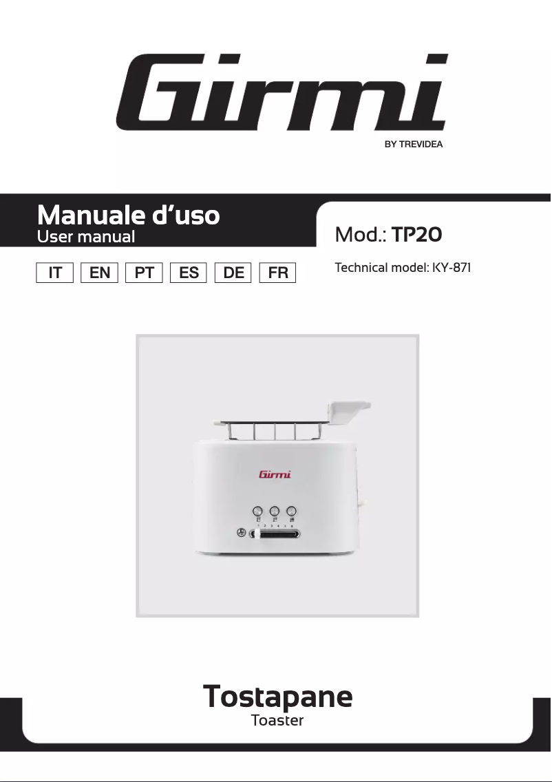 Page n°1 - Manuel utilisateur Girmi TP20