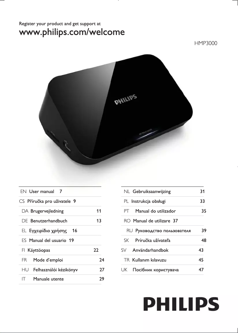 Página 1 del manual Guía de inicio rápido Philips HMP3000