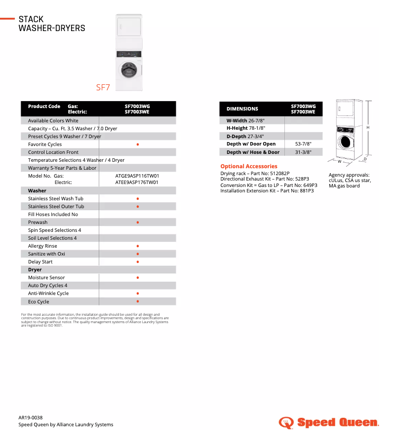 Image de la première page du manuel de l'appareil SF7003WG