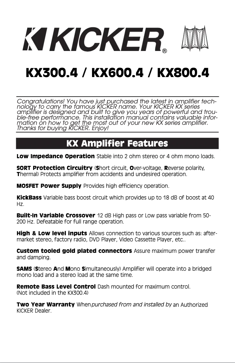 Image de la première page du manuel de l'appareil KX600.4