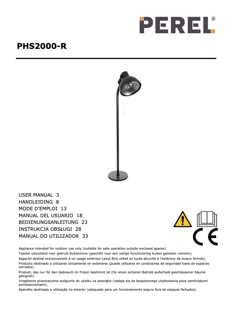 Page 1 de la notice Manuel utilisateur Perel PHS2000-R
