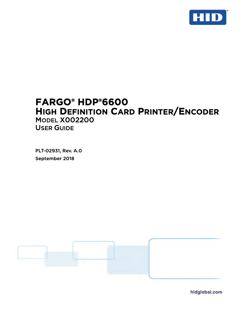 Page n°1 - Manuel utilisateur Fargo HDP6600