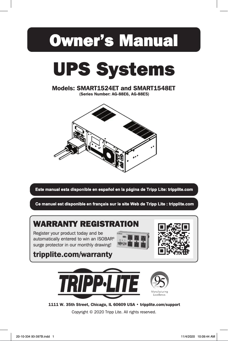 Página 1 del manual Manual de usuario Tripp Lite SmartPro SMART1548ET