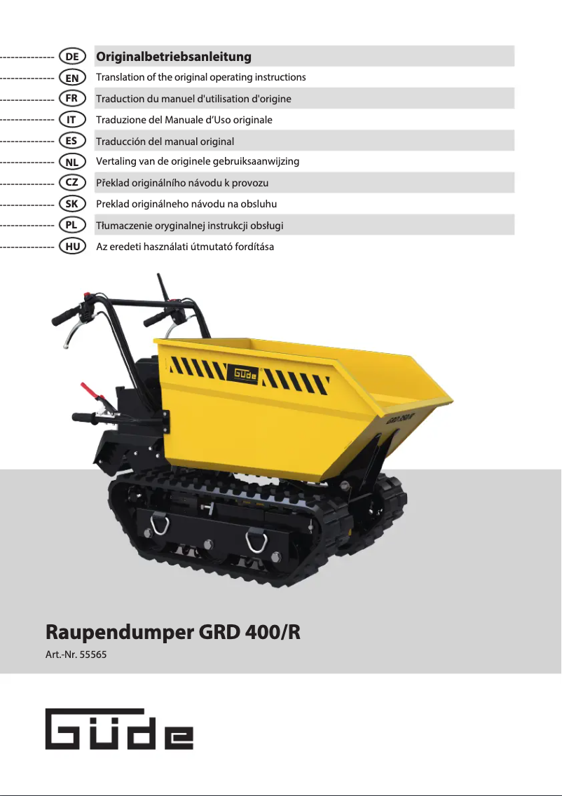 Page n°1 - Manuel utilisateur Güde GRD 400/R