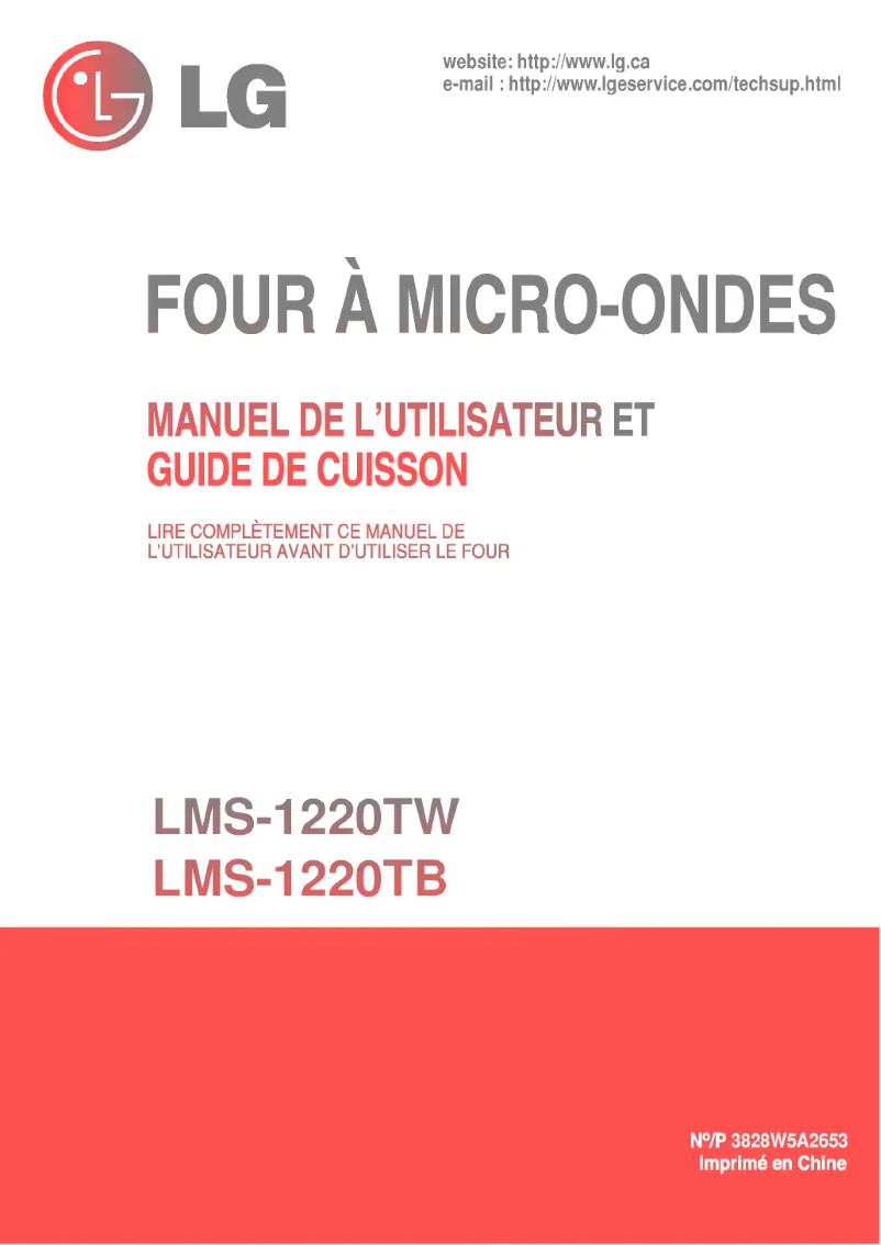 Page 1 de la notice Manuel utilisateur LG LMS-1220TW