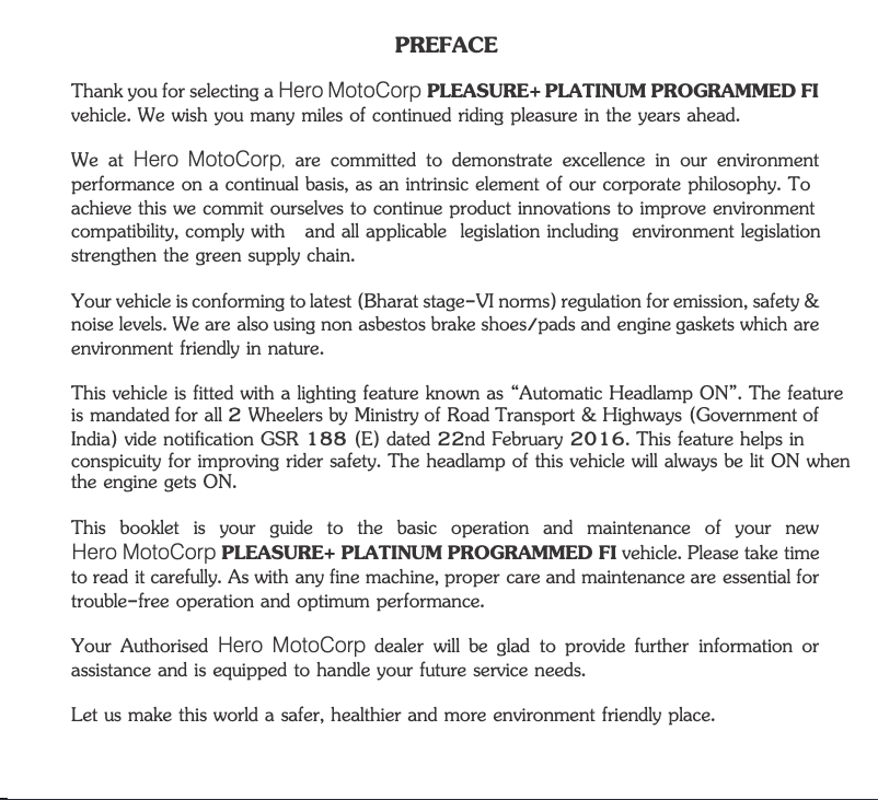 Image de la première page du manuel de l'appareil Pleasure+ Platinum (2020)