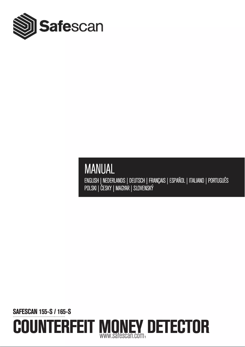 Page 1 de la notice Manuel utilisateur Safescan 155-S