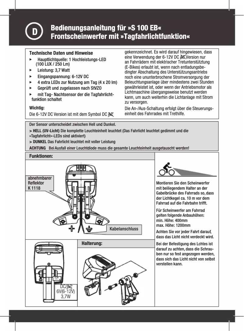 Página 1 del manual Manual de usuario Fuxon S 100 EB