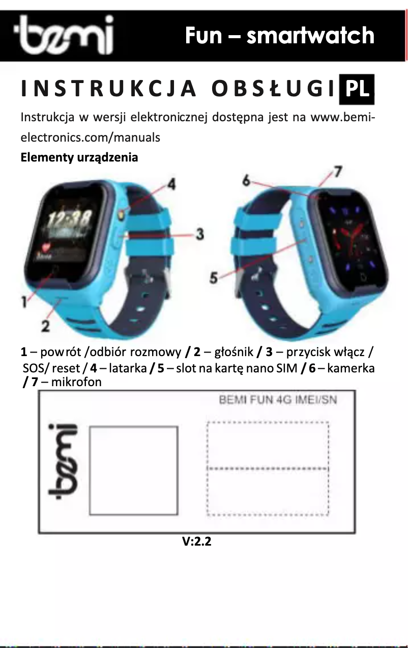 Page 1 de la notice Manuel utilisateur BEMI Fun