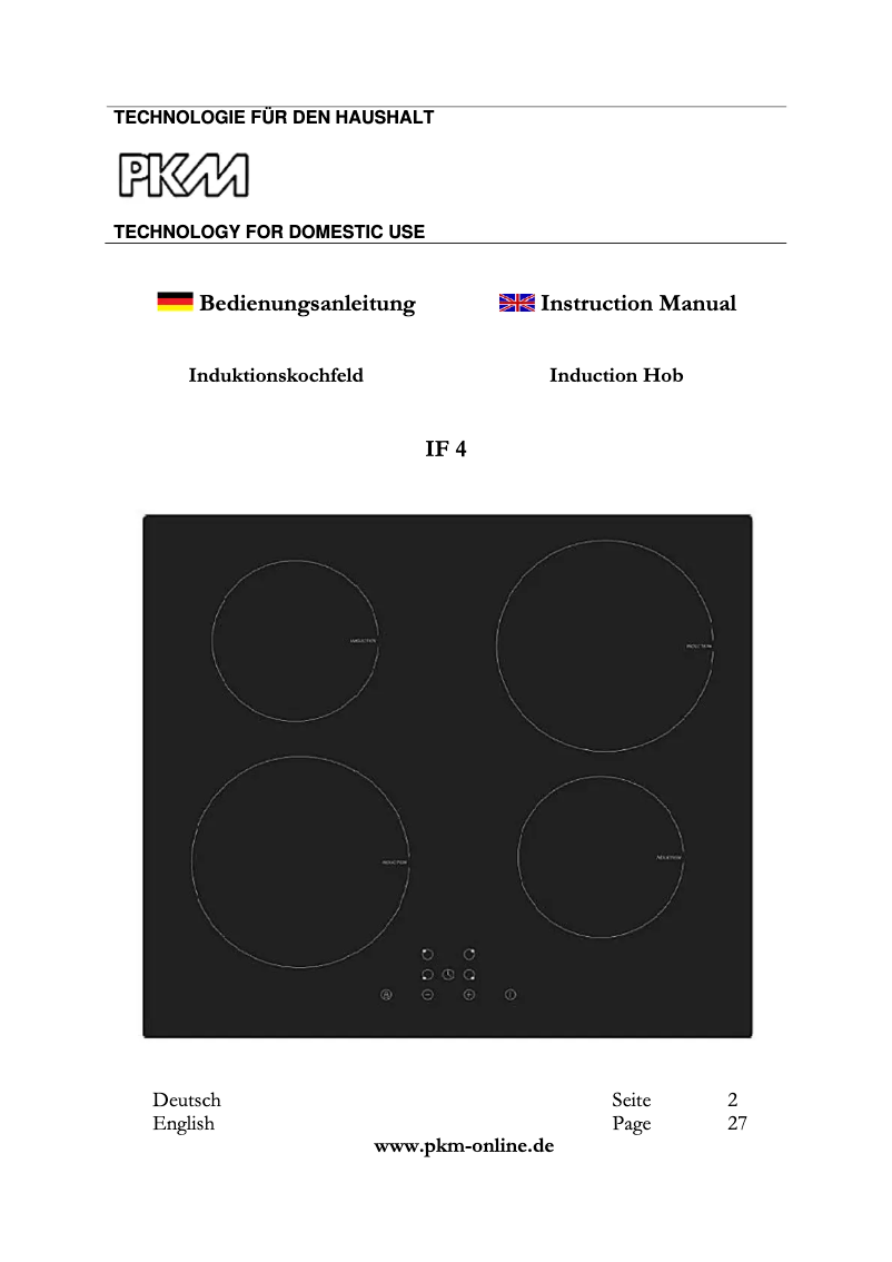 Page 1 de la notice Manuel utilisateur PKM IF4-2