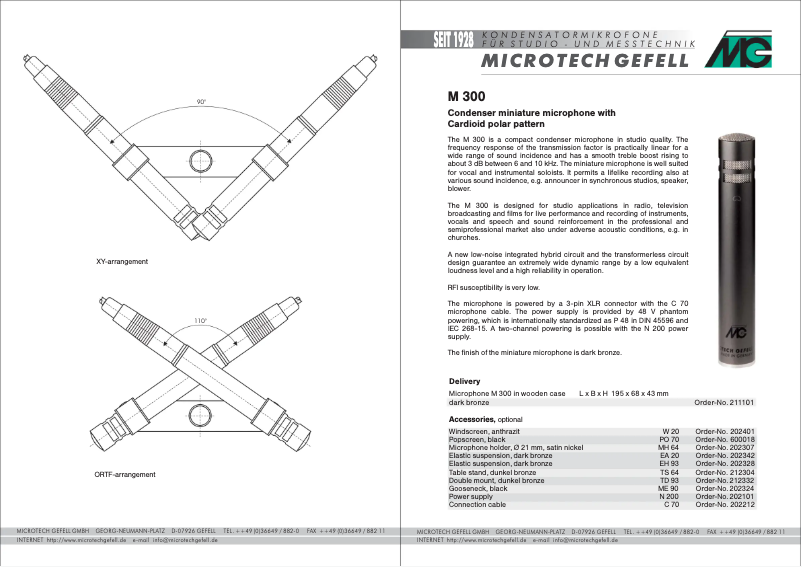 Page n°1 - Manuel utilisateur Microtech Gefell M 300