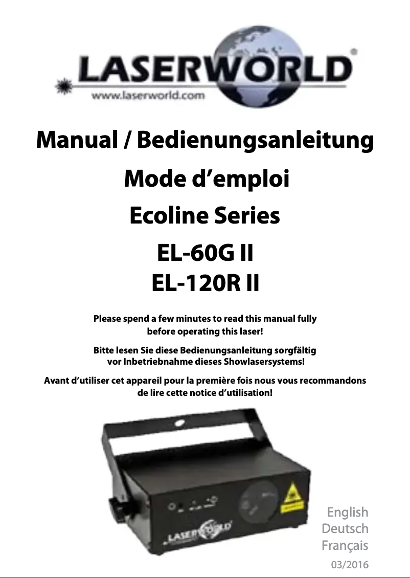 Image de la première page du manuel de l'appareil EL-60G MKII